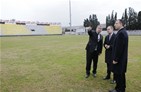 Gençlik ve Spor Bakanı Akif Çağatay Kılıç, Alsancak Stadyumunda incelemelerde bulundu. 