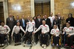 Başbakan Ahmet Davutoğlu ile Gençlik ve Spor Bakanı Akif Çağatay Kılıç, TBMM Ak Parti Grup Toplantısı sonrasında Yalova Ortopedikler Spor Kulübü'nü kabul etti.
