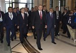 Cumhurbaşkanı Recep Tayyip Erdoğan ile Gençlik ve Spor Bakanı Akif Çağatay Kılıç, 1. Avrupa Oyunları'nın açılış törenine katılmak için geldikleri Bakü'de heyetler arası görüşmelere katıldı.