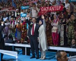 Başbakan Ahmet Davutoğlu ile Gençlik ve Spor Bakanı Akif Çağatay Kılıç, Ankara Arena'da düzenlenen AK Parti 5. Olağan Büyük Kongresi'ne katıldı.