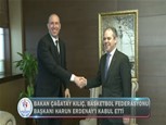 Bakan Çağatay Kılıç, Türkiye Basketbol Federasyonu Başkanı Harun Erdenay’ı kabul etti. 